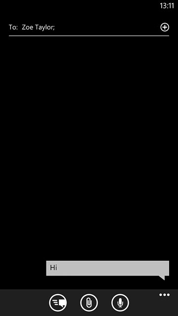 Press the attachment icon.Select one of the following options:Insert picture, go to 4a.Insert video clip, go to 4b.