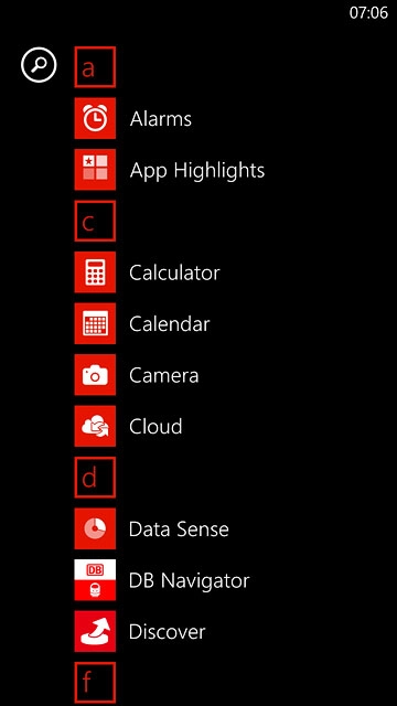 Slide your finger left across the display to open the main menu.Press Camera.