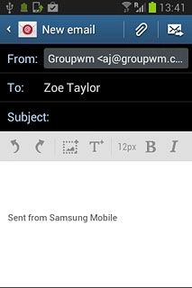 Press Subject and key in a subject for the email message.