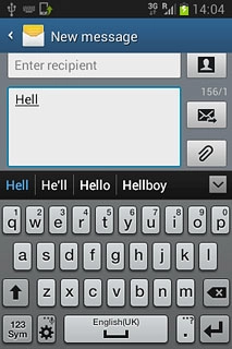 Press the required word to insert it.