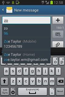 Key in the first letters of the required contact.Matching contacts are displayed.Press the required contact.