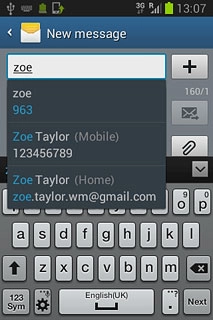 Key in the first letters of the required contact.Matching contacts are displayed.Press the required contact.