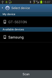 Your phone now searches for devices and after a moment, a list of Bluetooth devices within range is displayed.Press the required Bluetooth device.The file is sent.