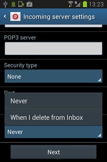 Press Never or When I delete from Inbox.