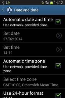 Press Automatic time zone until the function is turned on.