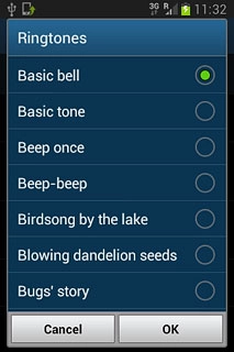 Once you've found a ring tone you like, press OK.