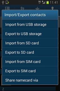 Press Import from SIM card.
