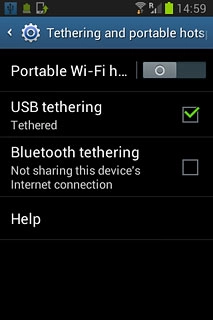 Press USB tethering until the function is turned on.