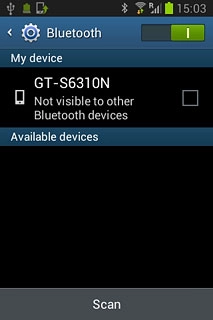 Make sure the other device is turned on and is ready to connect via Bluetooth.Press Scan.