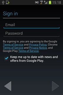 Press Email and key in the username for your Google account.
