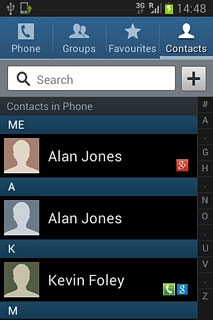Press the Contacts tab.
