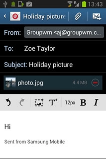Press the send icon when you've finished your email message.