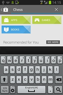 Key in the name of the required app and press the search icon.