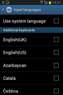 Press Use system language until the function is turned off.