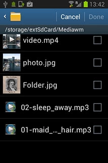 Press the box next to the required file to select the file.
