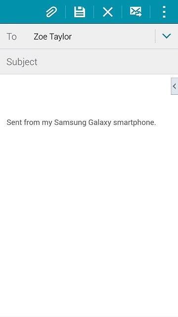 Press Subject and key in a subject for the email message.
