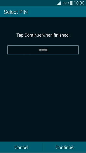 Key in the required phone lock code and press Continue.