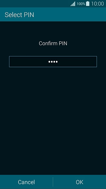 Key in the phone lock code again and press OK.