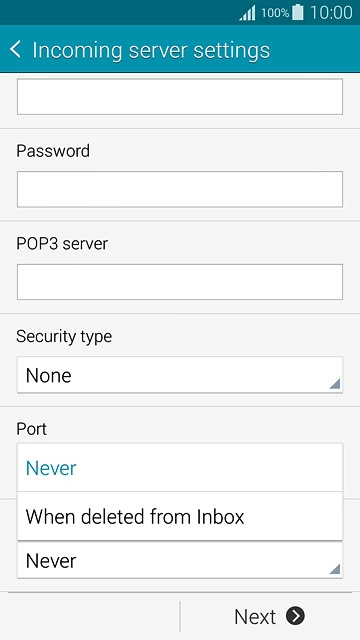 Press Never or When deleted from Inbox.