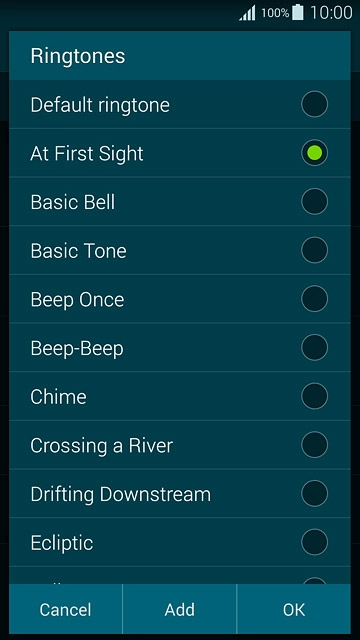 Once you've found a ring tone you like, press OK.