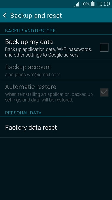 Press Factory data reset.