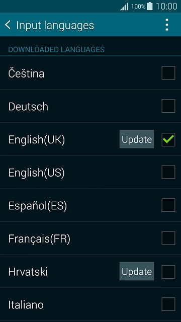 Press the required language to add it.