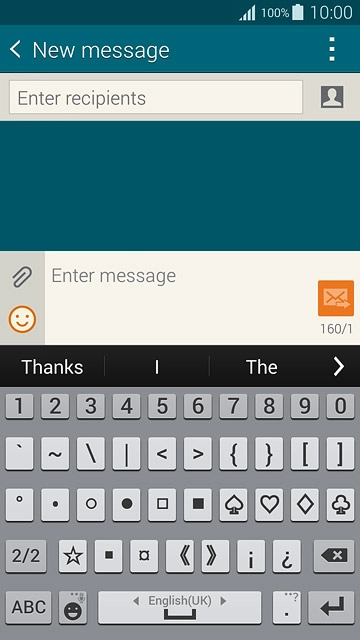 Press ABC to return to text input.