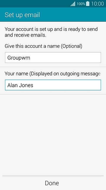 Press Done.Wait while your phone retrieves new email messages.