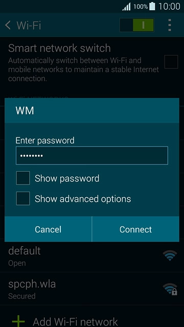 Follow the instructions on the display to select security settings, if required.Press Connect.
