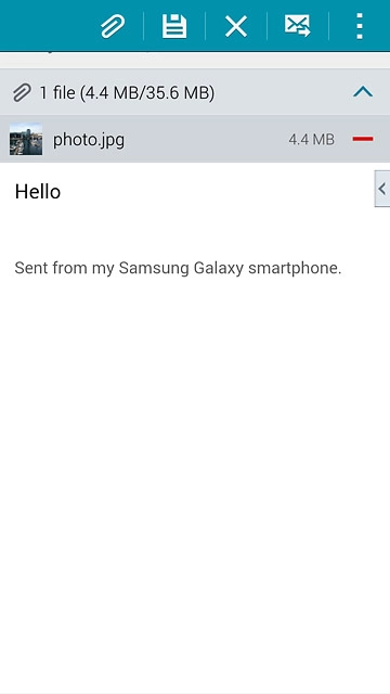 Press the send icon when you've finished your email message.