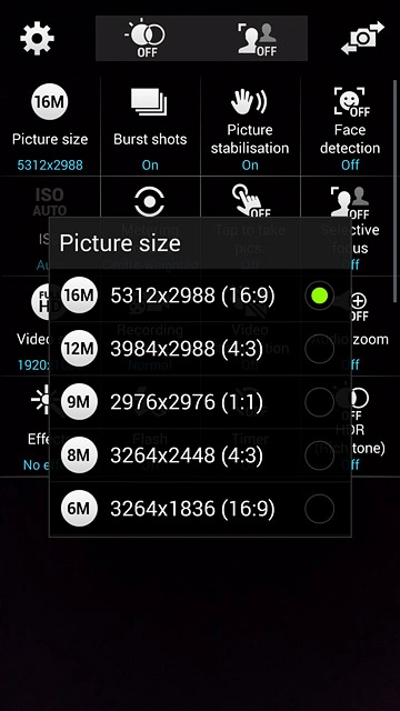 Press the required resolution.