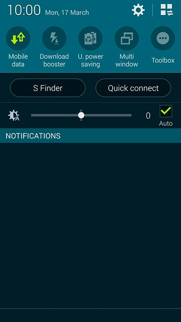 Slide two fingers down the display starting from the top edge of your phone.Press Mobile data to turn the function on or off.