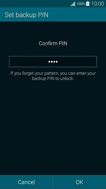 Key in the PIN again and press OK.