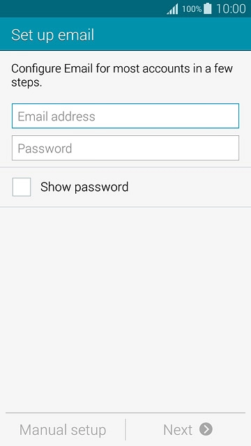 Press Email address and key in your email address.