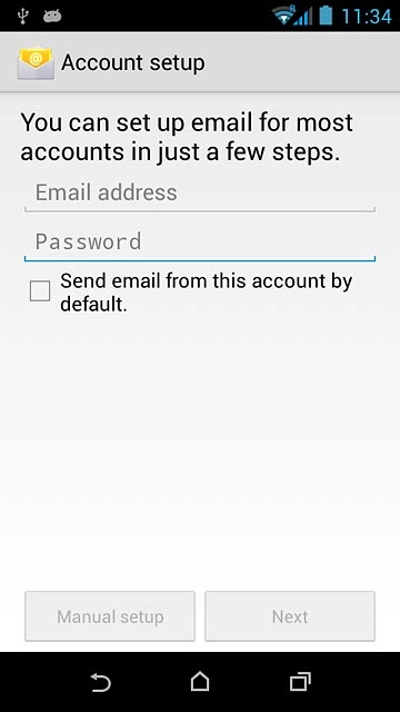 Press Password and key in the password for your email account.
