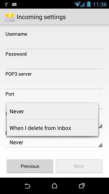 Press Never or When I delete from Inbox.