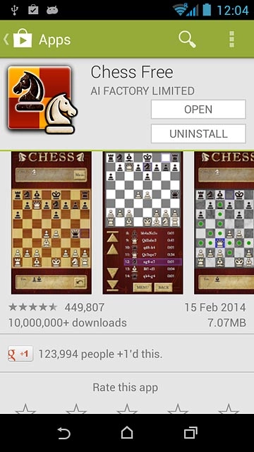 Follow the instructions on the display to install the app.Press the home icon to return to the home screen.