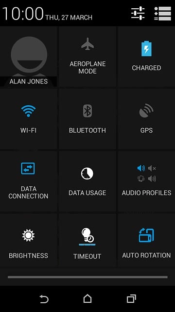 Slide two fingers down the display starting from the top edge of your phone.Press the settings icon.