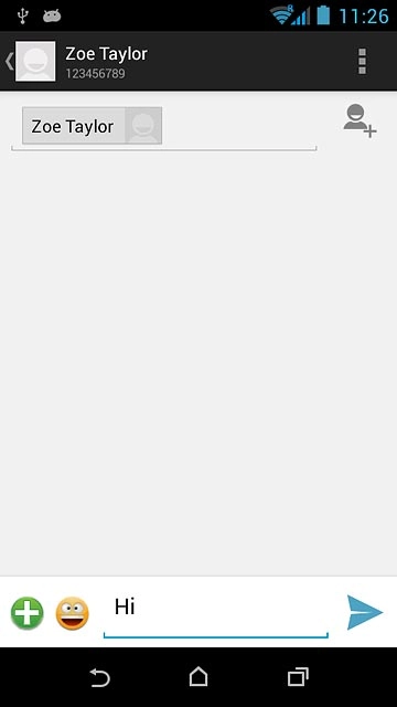 Press the send icon when you've written your text message.
