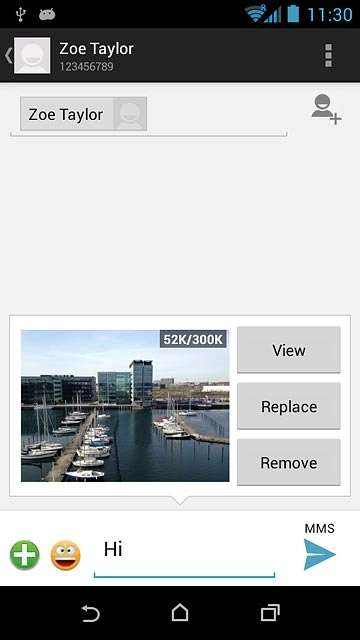 Press the send icon when you've finished your picture message.