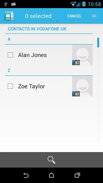 Press the required contacts.