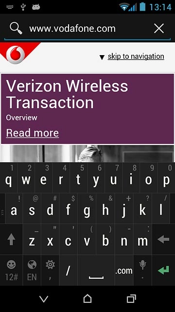 Key in the address of the required web page and press enter.