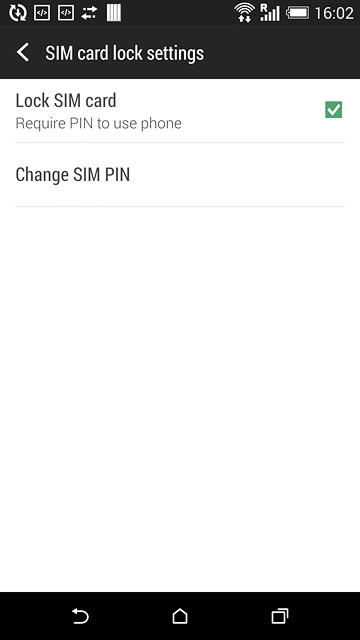 Press Lock SIM card to turn the function on or off.