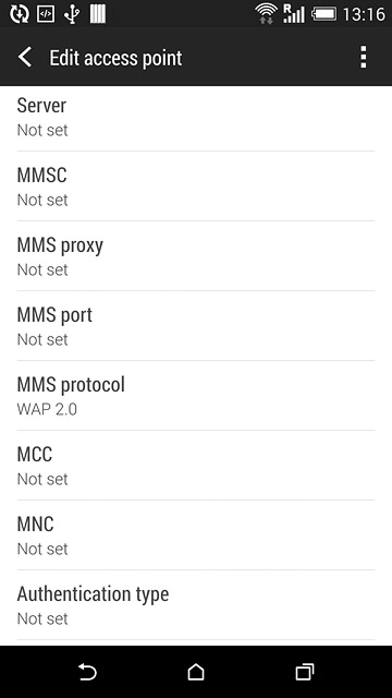 Press Authentication type.