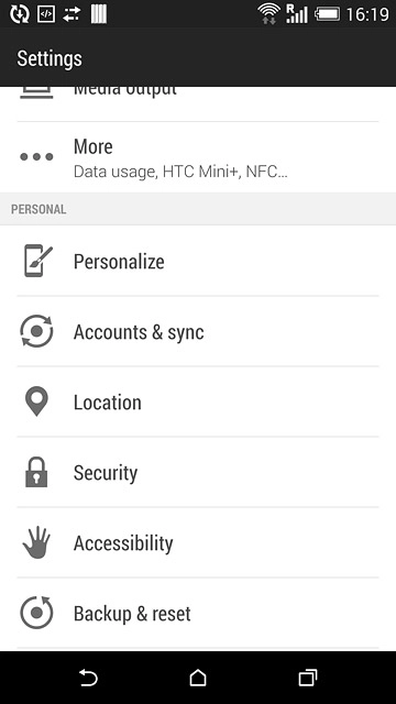 Press Backup & reset.