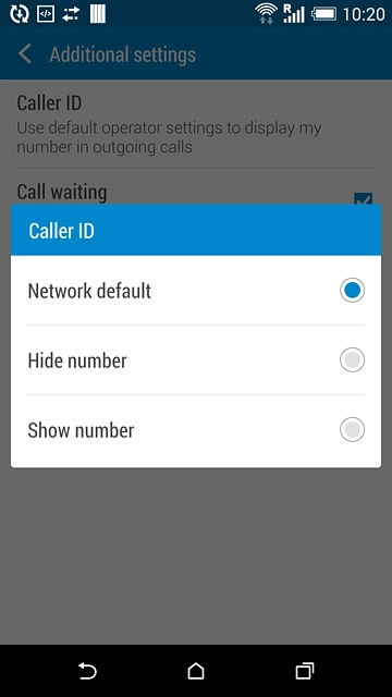 Press Hide number or Show number.