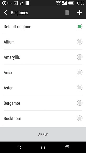 Press the different ring tones to listen to them.