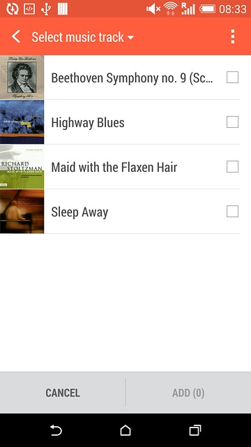 Press the required audio files to select them.