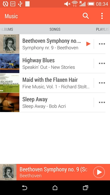 Press the required audio file.