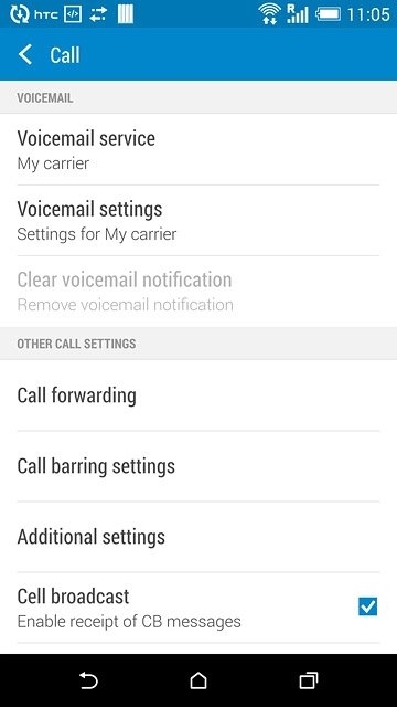 Press Voicemail settings.
